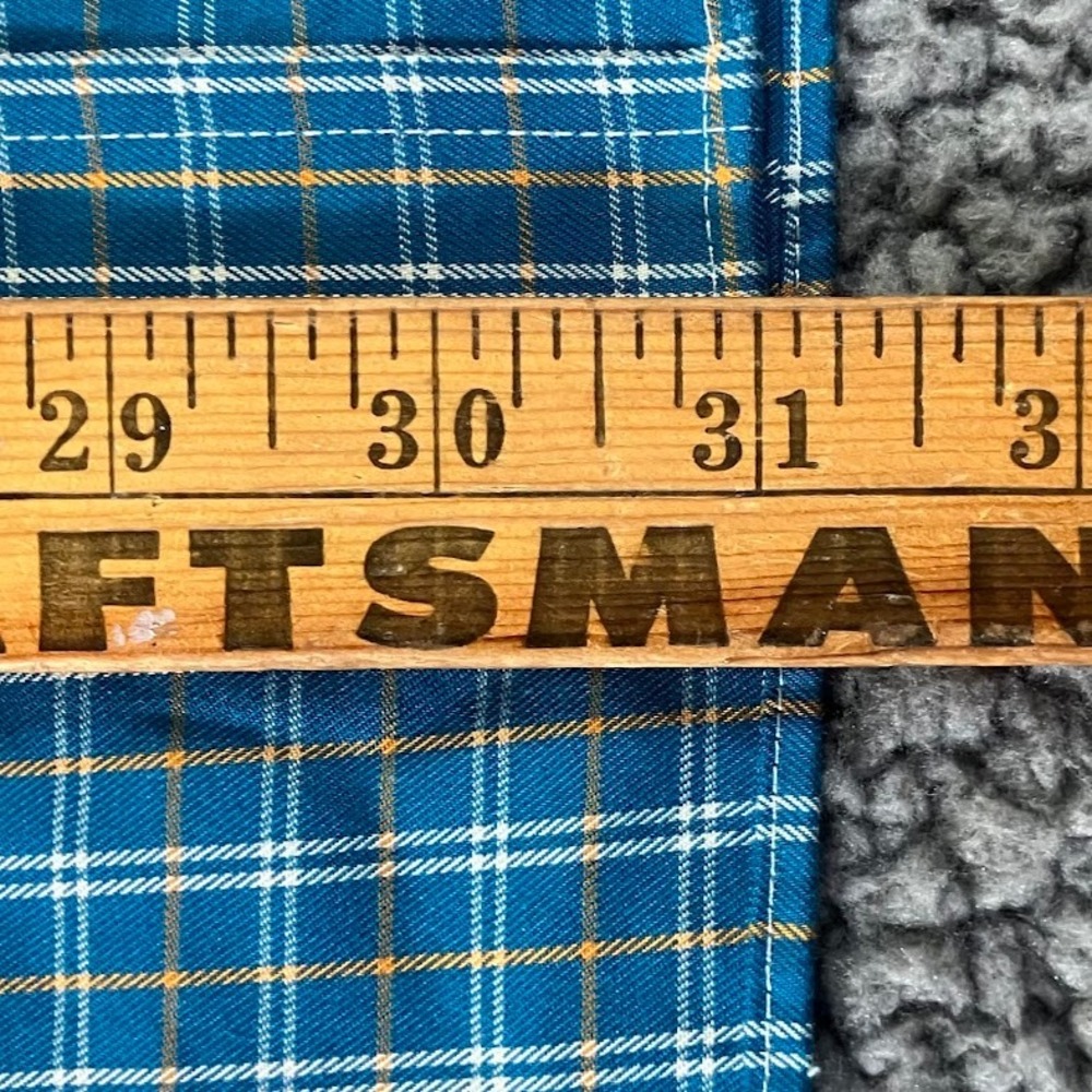 LL‎ Bean Mens Large Traditional Fit Plaid Button Down Shirt Blue Orange - Picture 6 of 15
